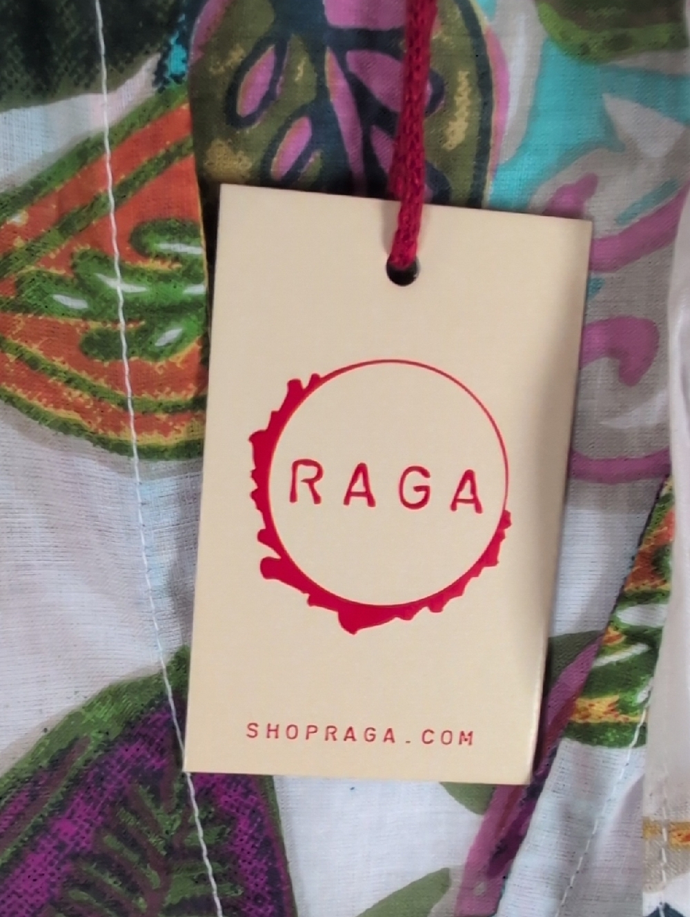37-RAGA Multicolor Floral Tie-Neck Cotton Tunic - Picture 4 of 8